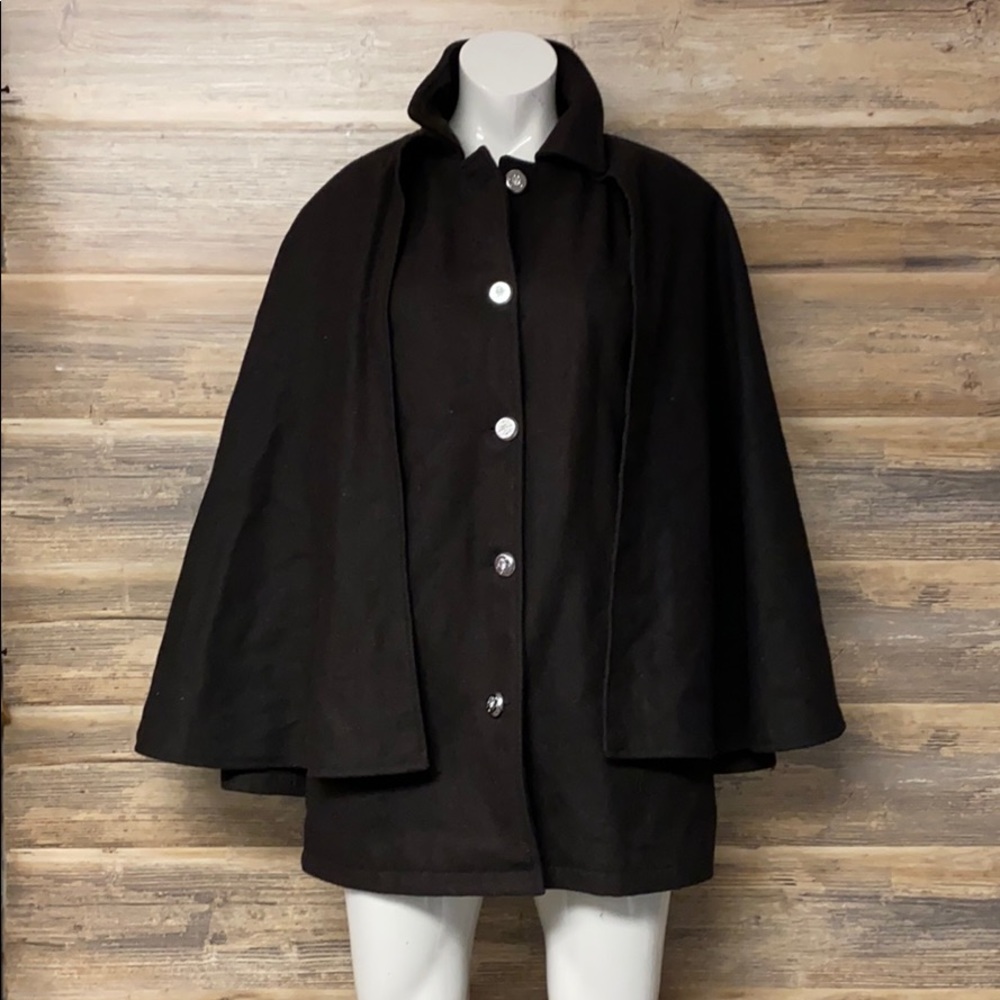 The Alley Chicago Wool Coat with Caplet in Black NWT